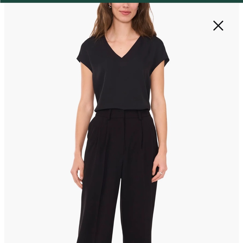 Halogen Black V-Neck Blouse